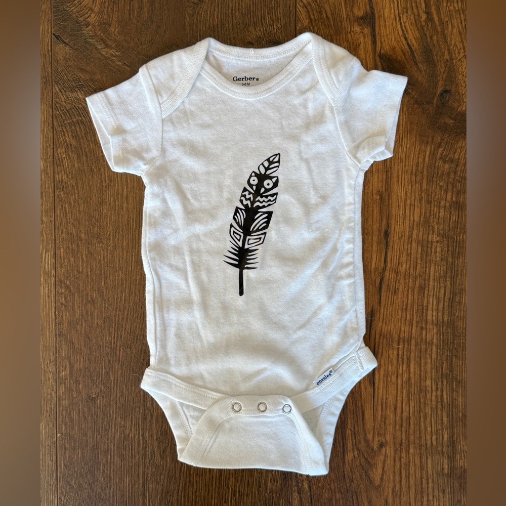 ✨4/$15✨ Feather Baby Onesie Gerber Size Various